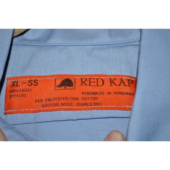 Vtg Short Sleeve Delivery Work Shirt Red Kap Men's XL Service Station etc.. - Picture 4 of 6